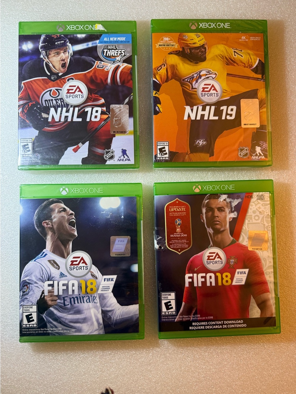 NEW/SEALED Xbox One Sports Bundle - NHL 18 & 19, FIFA 18 (Standard & WC)